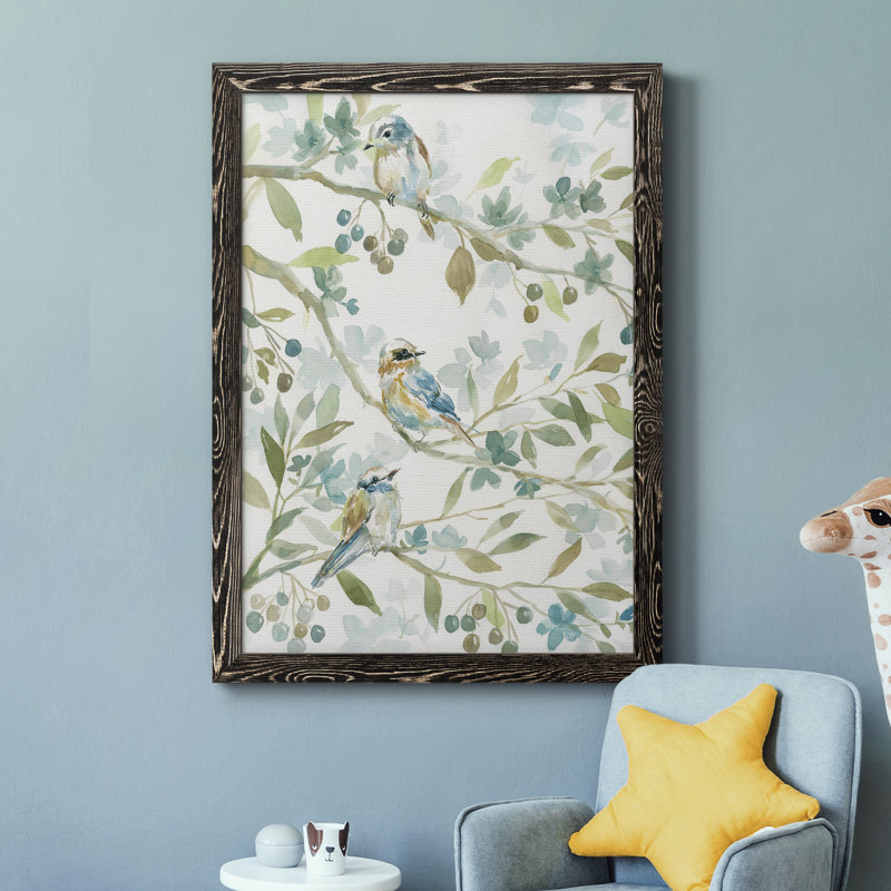 Spring Beginnings - Peinture sur toile encadrée, H 37,5 po x l 27,5 po x P 1,5 po, Cadre noir