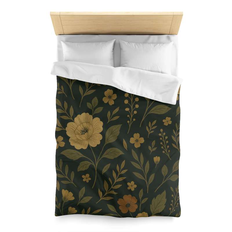 Microfiber Duvet Cover Boho Style, Design 56, Twin Duvet Cover, White