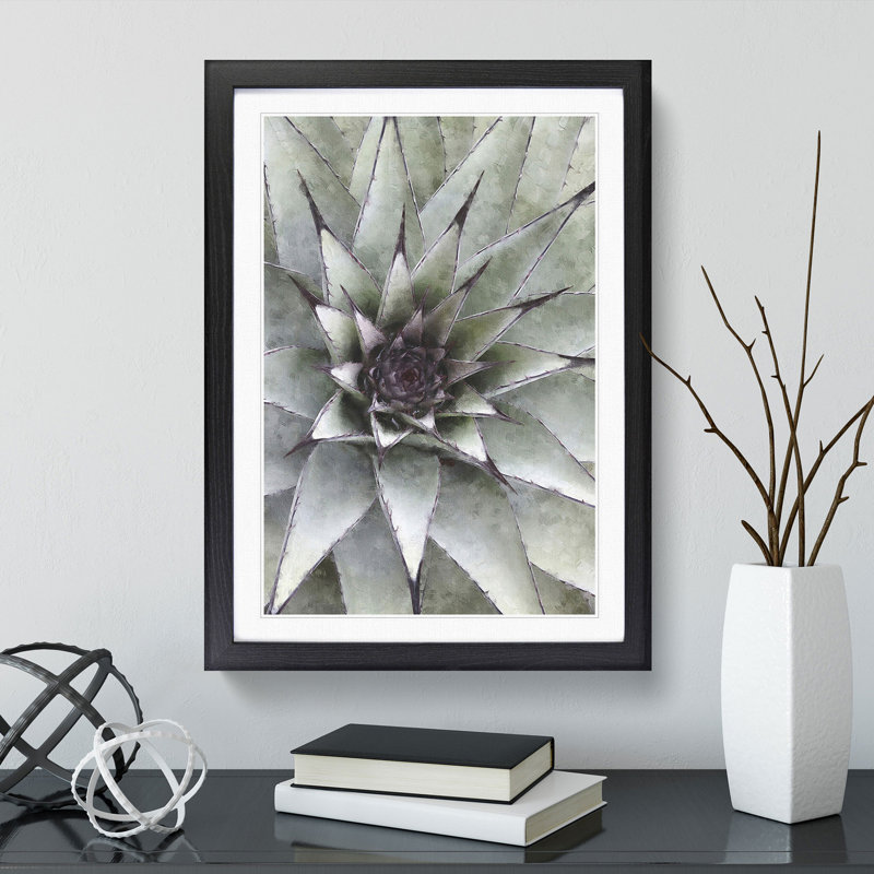 The Succulent Plant - Picture Frame Painting, 36cm H x 27cm W x 2cm D, Black Framed