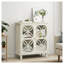 Buffet moderne crème avec portes en verre trempé, console de rangement rétro pour salon et salle à manger