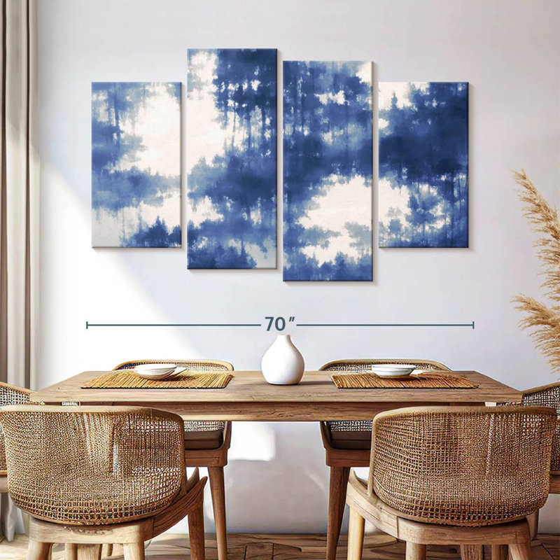Avery Abstract Blue Forest Reflection, 42" H x 68" W