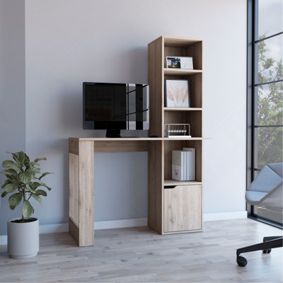 Bureau d'ordinateur avec bibliothèque et armoire Oiwa