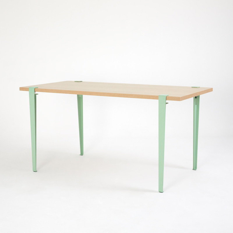 Table repas, H 29,48 po x L 29,48 po x l 58,95 po, Brun, Vert menthe