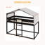 Lit simple superposé en bois avec tente-350248124