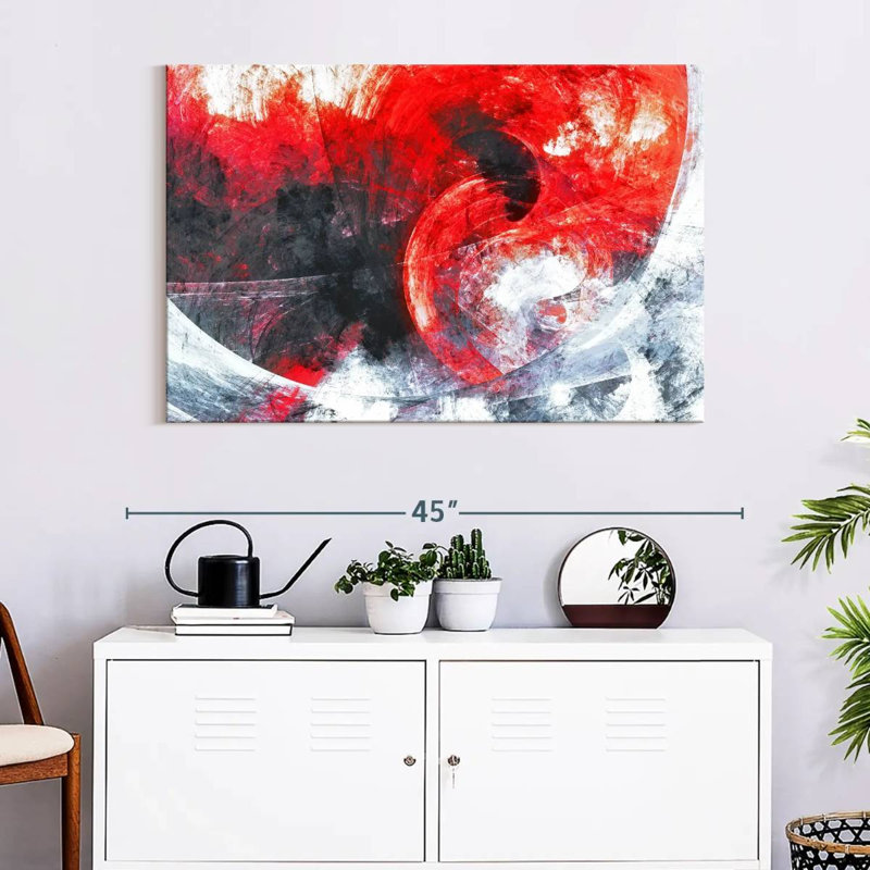 Avery Red Whirlpool Abstract, 26" H x 39" W