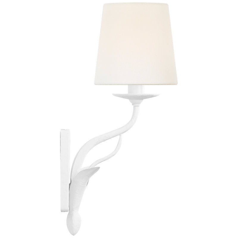 Amalfi 15" Sconce in Plaster White with Linen Shade