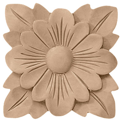 Springtime 2.75'' H x 2.75'' W x 0.25'' D Wood Rosette Applique