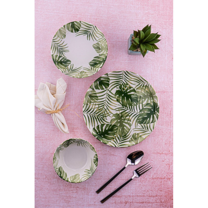 Elegant 12-Piece Dinner Set, 100% Porcelain, Includes 4 Service Plates (10.6 x 10.6 x 1.0 inches), 4 Plates (7.9 x 7.9 x 2.0 inches), 4 Bowls (5.9 x 5.9 x 1.8 inches) | Dishwasher & Microwave Safe, Perfect for Any Occasion