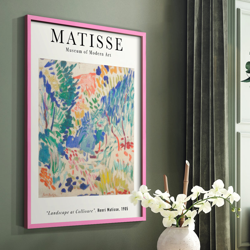 Matisse CL XXVI, reproduction encadrée - bois massif, Rose, H 10 po x l 8 po