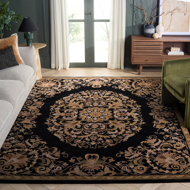 Tapis oriental en laine touffeté à la main Balthrop, Rectangle 7 pi 6 po x 9 pi 6 po