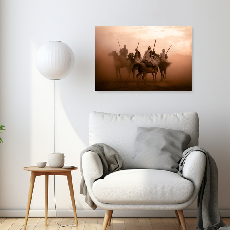 Impression d'art mural contemporain sur le thème du cheval Tbourida Art, H 24 po x l 36 po