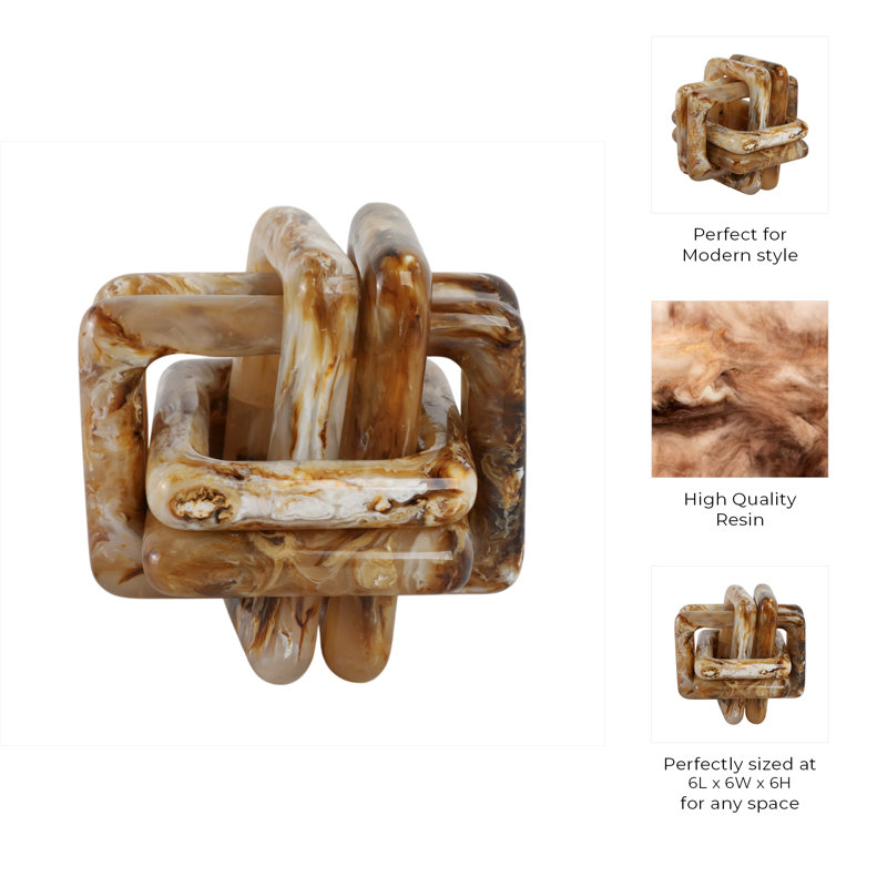 Modern Resin Decorative Object Knot Sleek and Stylish Accent Piece for Contemporary Spaces, Tan