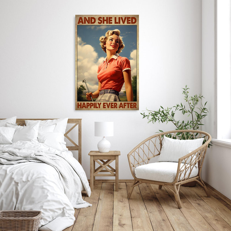 Le golf et elle vécurent heureux, H 20 po x l 16 po x P 1,25 po