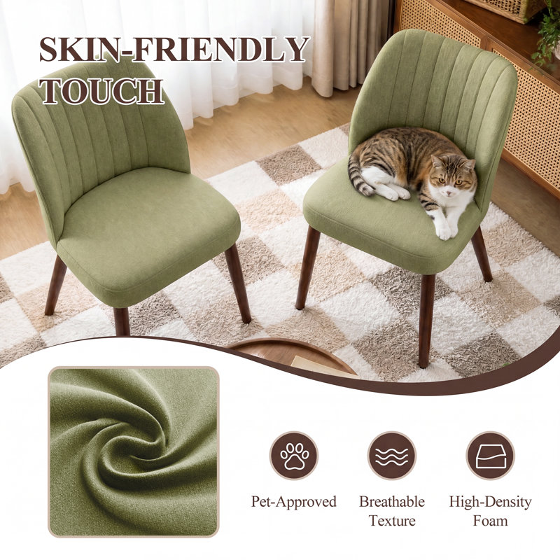 Upholstered Dining Chair, Green