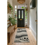 Tapis gris à motif abstrait Dillup-Jones