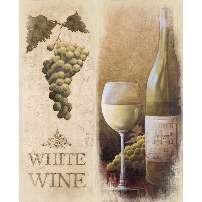White Wine I - Painting Print, 30cm H x 20cm W, Wrapped Canvas