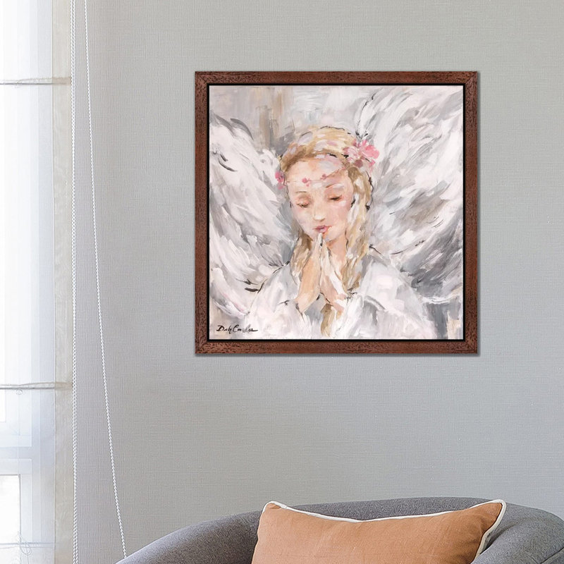 Prayer by Debi Coules - Painting on Canvas, 45.72 cm H x 45.72 cm W, Brown Framed