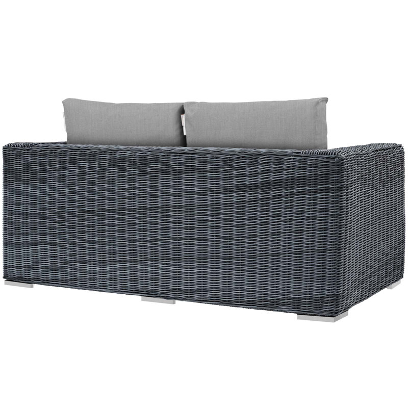 Modway Invite Outdoor Patio Sunbrella Loveseat, Gray Performance Velvet