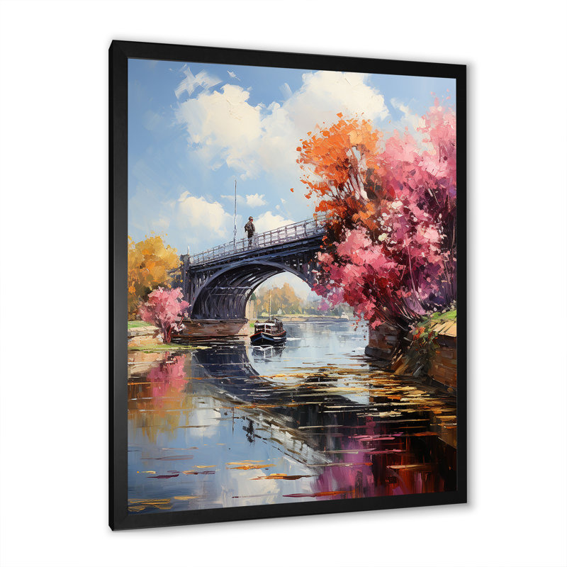 Robertville, le pont à Argenteuil II, H 40 po x l 30 po x P 1,5 po, Cadre photo noir