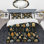 Ensemble de housse de couette floral jaune et noir