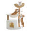 Arbre à chat moderne avec poteau à griffer en bois massif naturel, tour à chat de 101,6 cm avec panier en osier spacieux, grand hamac, condo de luxe pour chats d'intérieur
