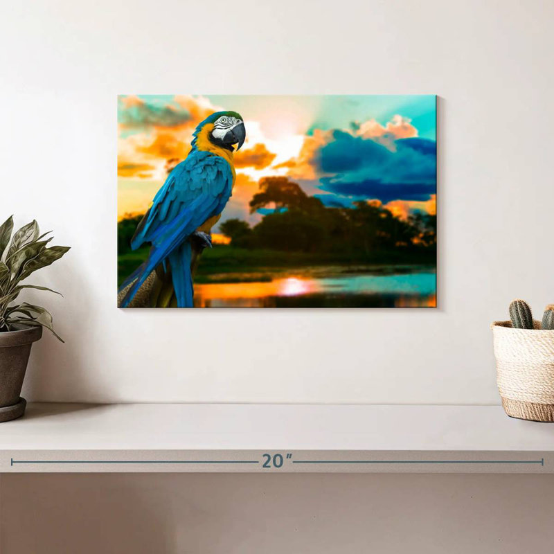 Macaw At Sunset, 8" H x 12" W
