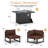 Anevaeh 8-Person Outdoor Patio All-Aluminum Sectional Conversation Set with Fire Pit Table and Cushions-1131677165