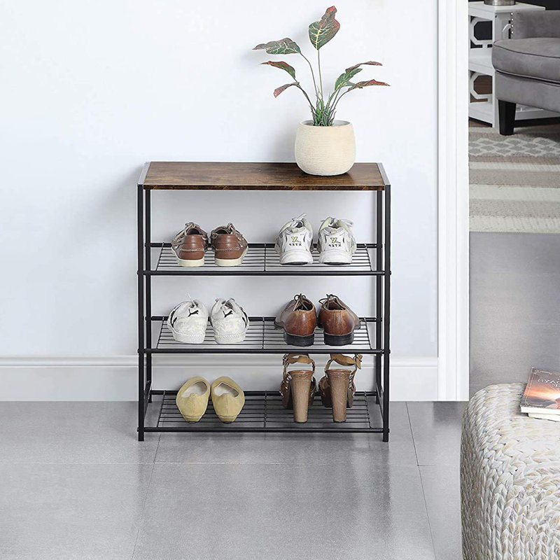 12 Pair Shoe Rack, Brown