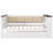 Twin Size White Wood Daybed with Storage, Upholstered Backrest, USB & Trundle-1655003876