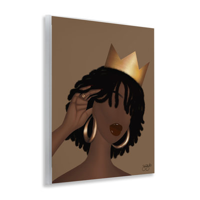 Élégante plaque murale glamour femme et couronne, design par Sierra Siler