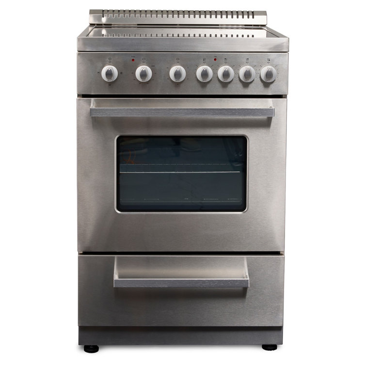 Premier 24-in 4 Burners 2.9-cu ft Freestanding Electric Range (Black) in  the Single Oven Electric Ranges department at