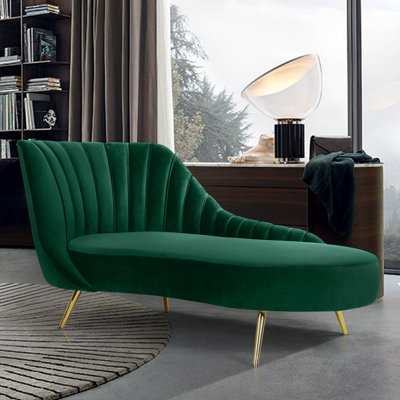 Tiberius Velvet Left-Arm Chaise Lounge by Willa Arlo Interiors