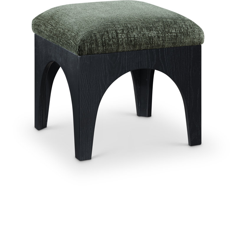 Repose-pieds Lawson, Brun noyer, Tissu chenille vert