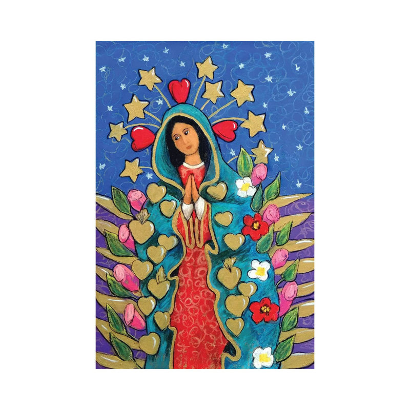 «Guadalupe with Stars» par Candy Mayer - impression, Pas de tapis, Toile tendue, H 12 po x l 8 po x P 0,75 po