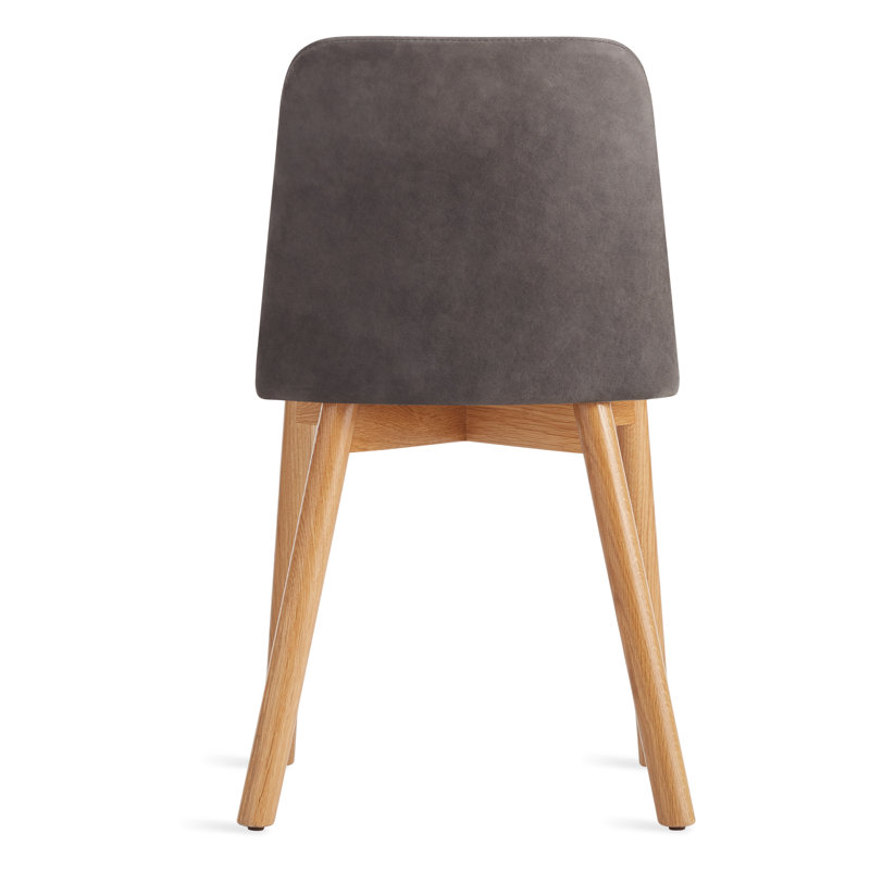 Chip Upholstered Dining Chair, Smoke, Slate Genuine Leather