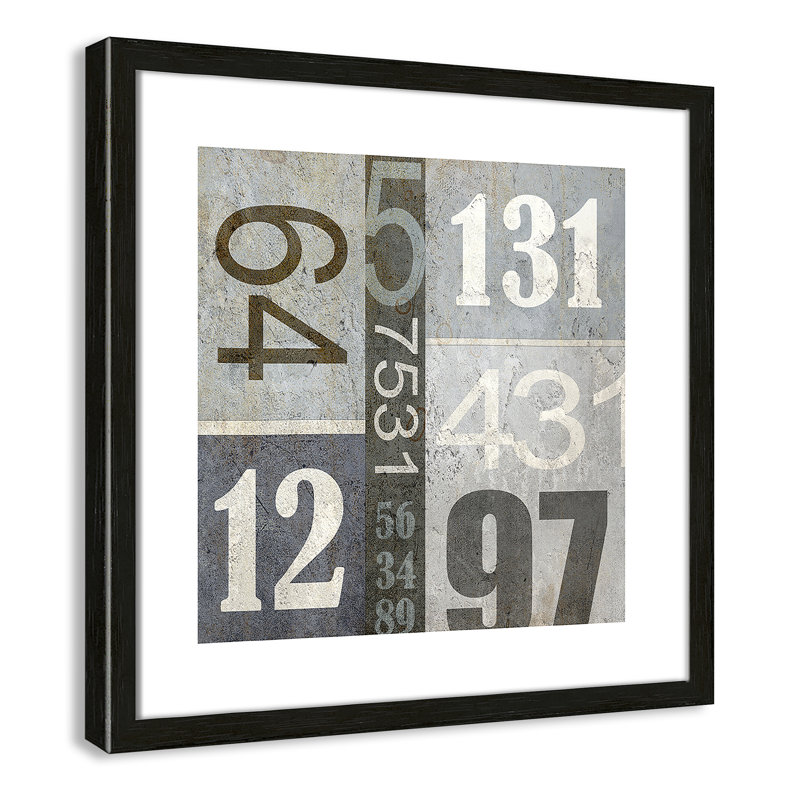 Art numérique encadré, H 16 po x l 16 po x P 1,18 po, Encadré de boîte noir