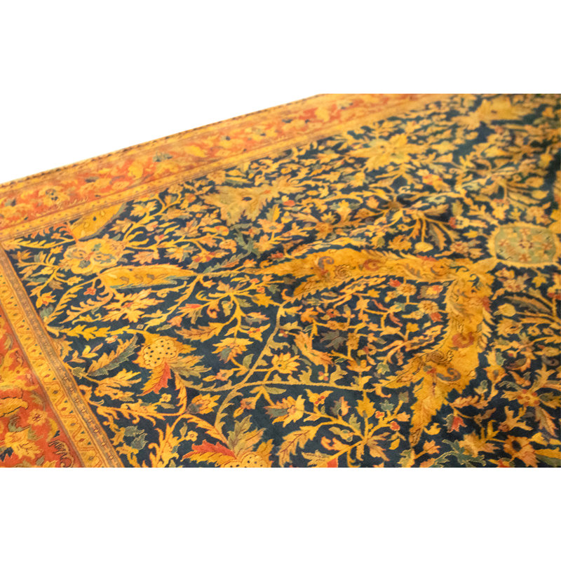 High-Quality Hand-Knotted Blue And Red Area Rug