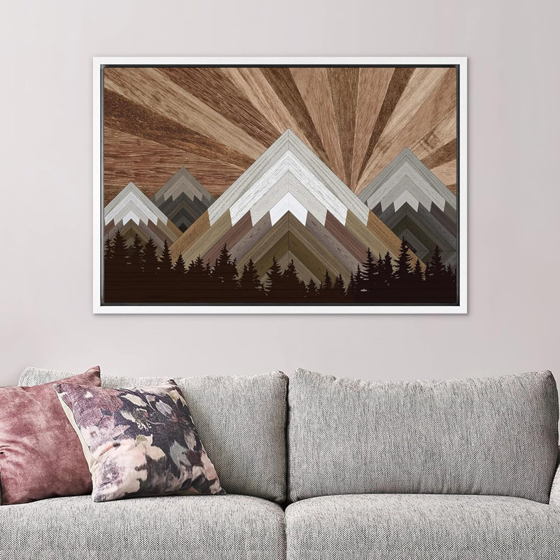 «Western Sky Winter Mountain Forest», reproduction d'art sur toile, Blanc, H 16 po x l 24 po x P 1,5 po