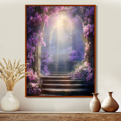 "Stairs To Purple Flower" - impression d'art mural fleurs