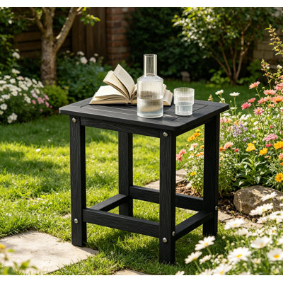 Table d'appoint d'extérieur pour chaises Adirondack, facile d'entretien et résistante aux intempéries avec support de charge de 220 lb pour la cour, la piscine, le patio, le porche, le jardin, la pelouse et un compagnon de détente