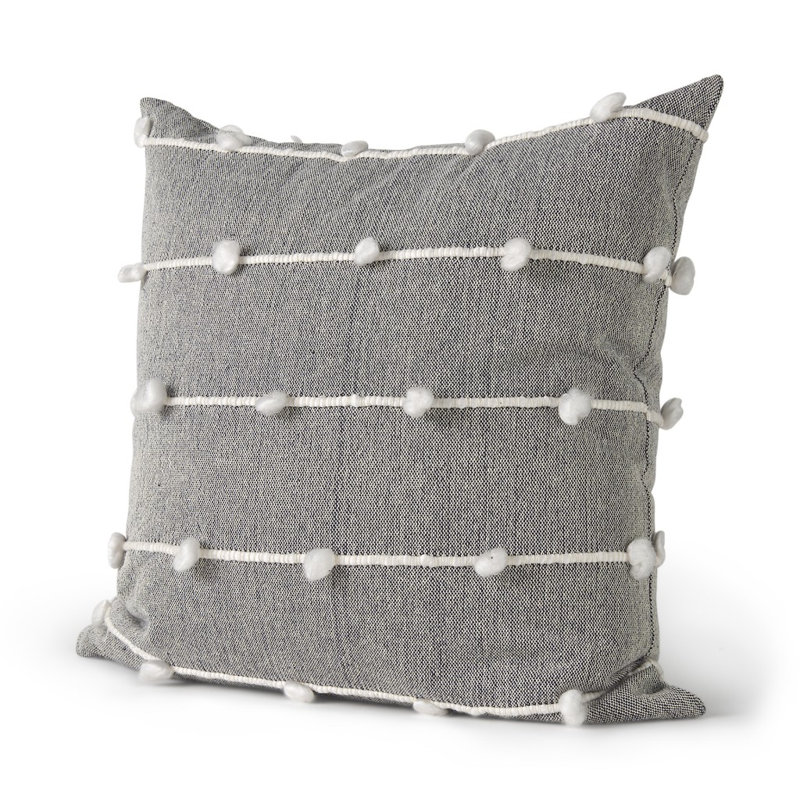 Housse de coussin détaillée gris foncé
