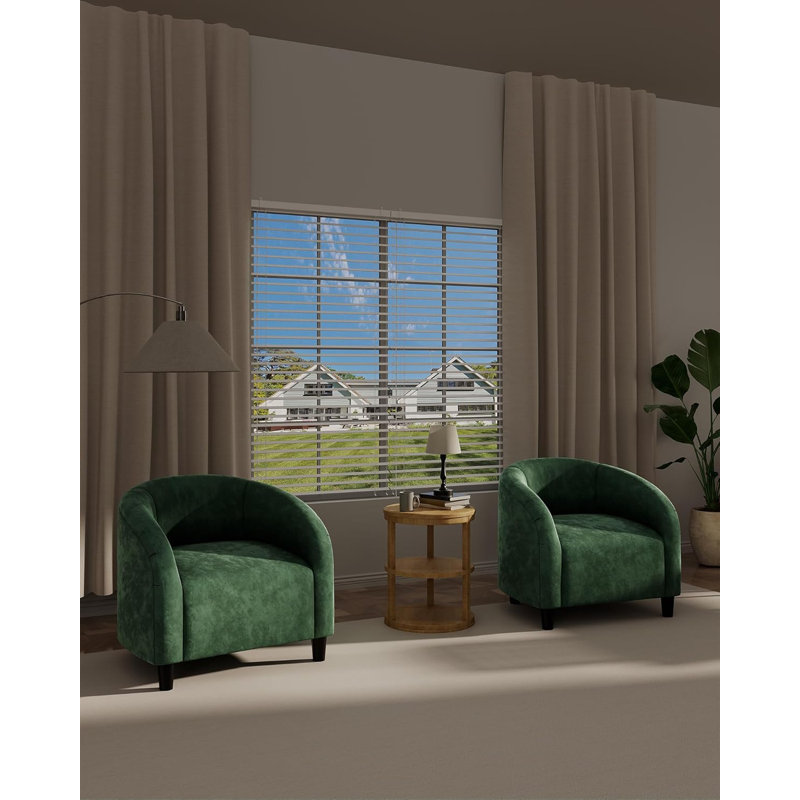 Fauteuil club moderne en tonneau de velours moderne avec accoudoirs souples et facile à assembler pour le salon, la chambre à coucher, le bureau et l'espace de réception