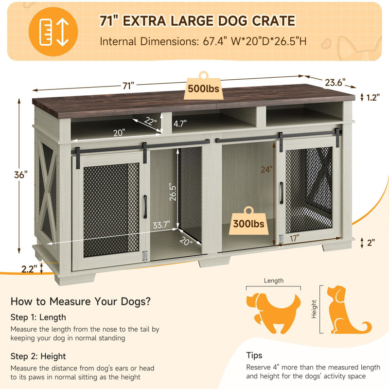 Dingkun Furniture Style Crate, Beige/Brown