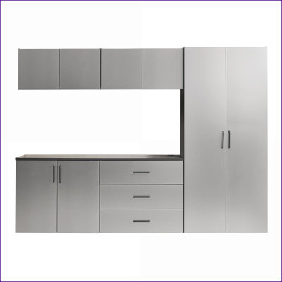 Armoires, ensemble de garage 6 pièces gris anthracite | L 96 x H 79 x P 20 | Contemporain | Bois