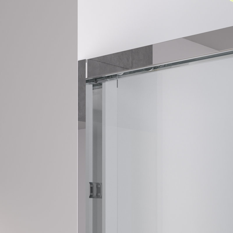 Hardware Double Sliding Shower Door, 56 - 60"X58", 1/4" (6Mm) Tempered Glass, Aluminum Frame, Safe And Reliable Performance For Bathroom 60" Wide Door With American Design, Easy To Install Assemble