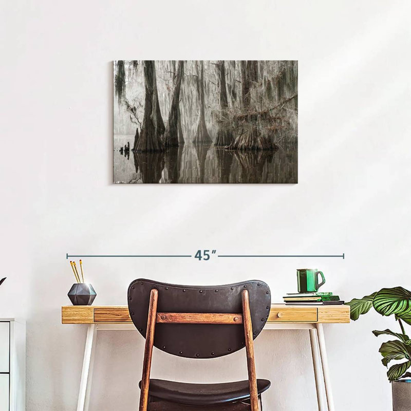 Arbres Harnek poussant dans le lac Caddo, H 20 po x l 30 po