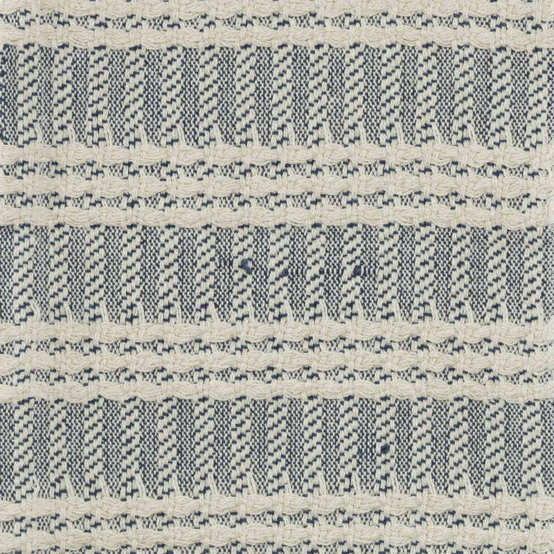 Full Size Blue and White Cotton Striped Throw Blanket
