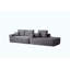Canapé modulaire de 104 po avec méridienne en forme de L et poches latérales, conception modulaire moderne, assise profonde, canapé rembourré pour le salon / chambre à coucher, sans assemblage requis (tissu moelleux), gris, droite-20804877-20804875