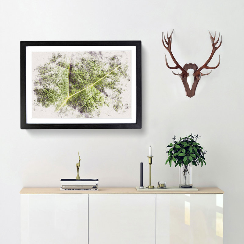Paths of the Leaf - Framed Print, 45cm H x 63cm W x 2cm D, Black Framed