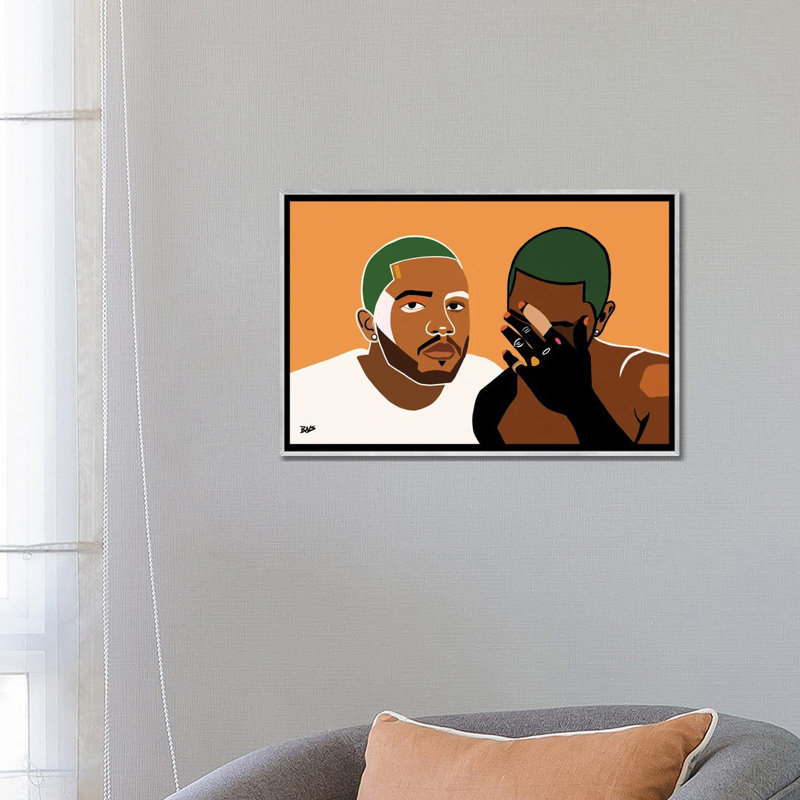 « Frank » par Bria Nicole-impression d’art graphique, Toile avec cadre argenté, Pas de tapis, H 18 po x l 26 po x P 1,5 po